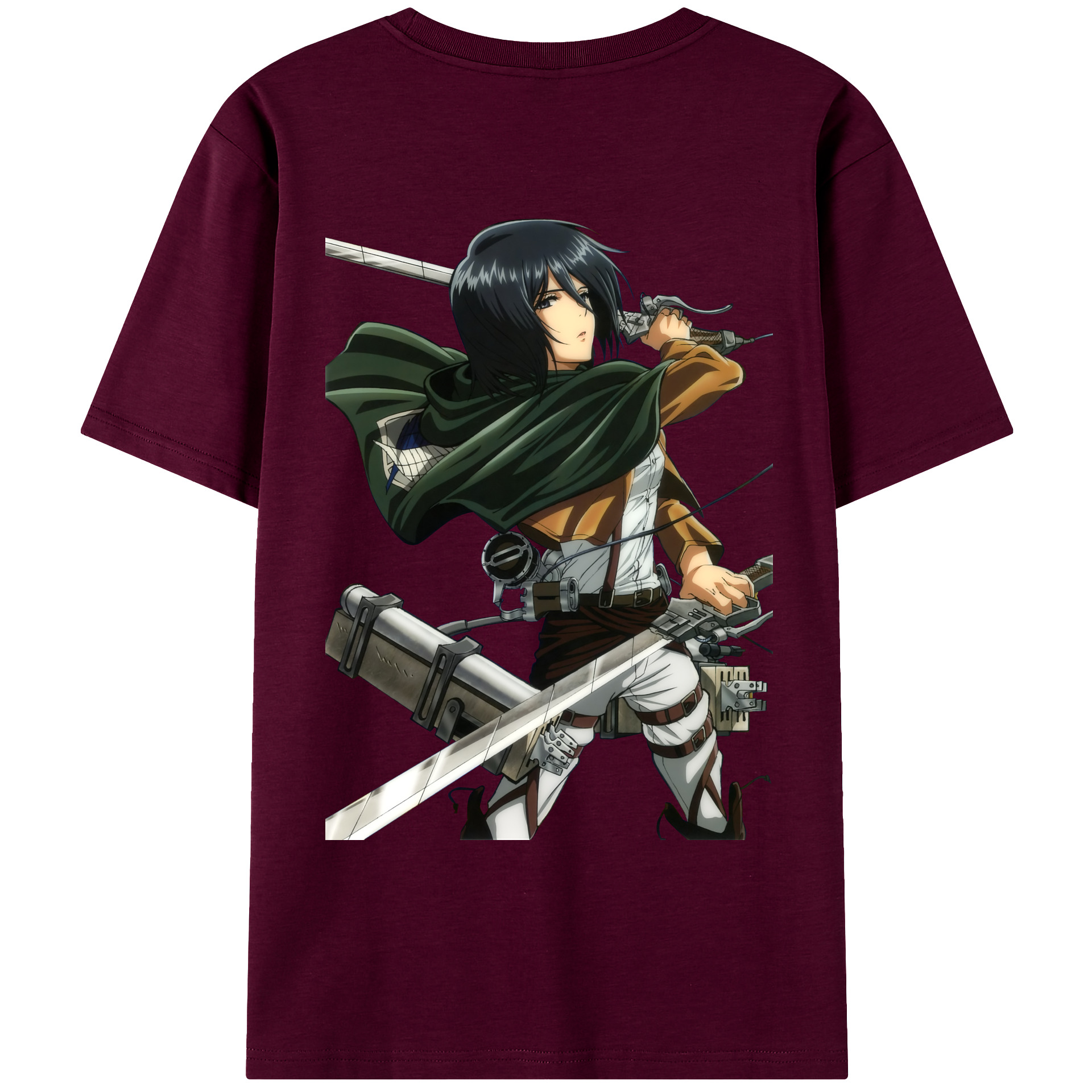 （画像用） 進撃の巨人 ミカサ·アッカーマン Attack on Titan Mikasa Ackerman レディース半袖Tシャツ(バックプリント)